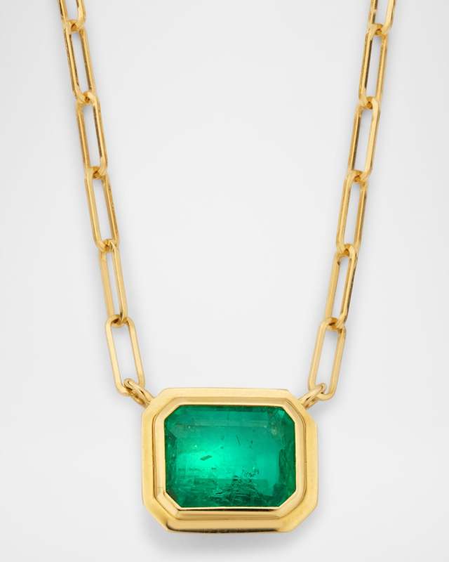 Limited Edition 18K Yellow Gold Emerald Manhattan Pendant Necklace